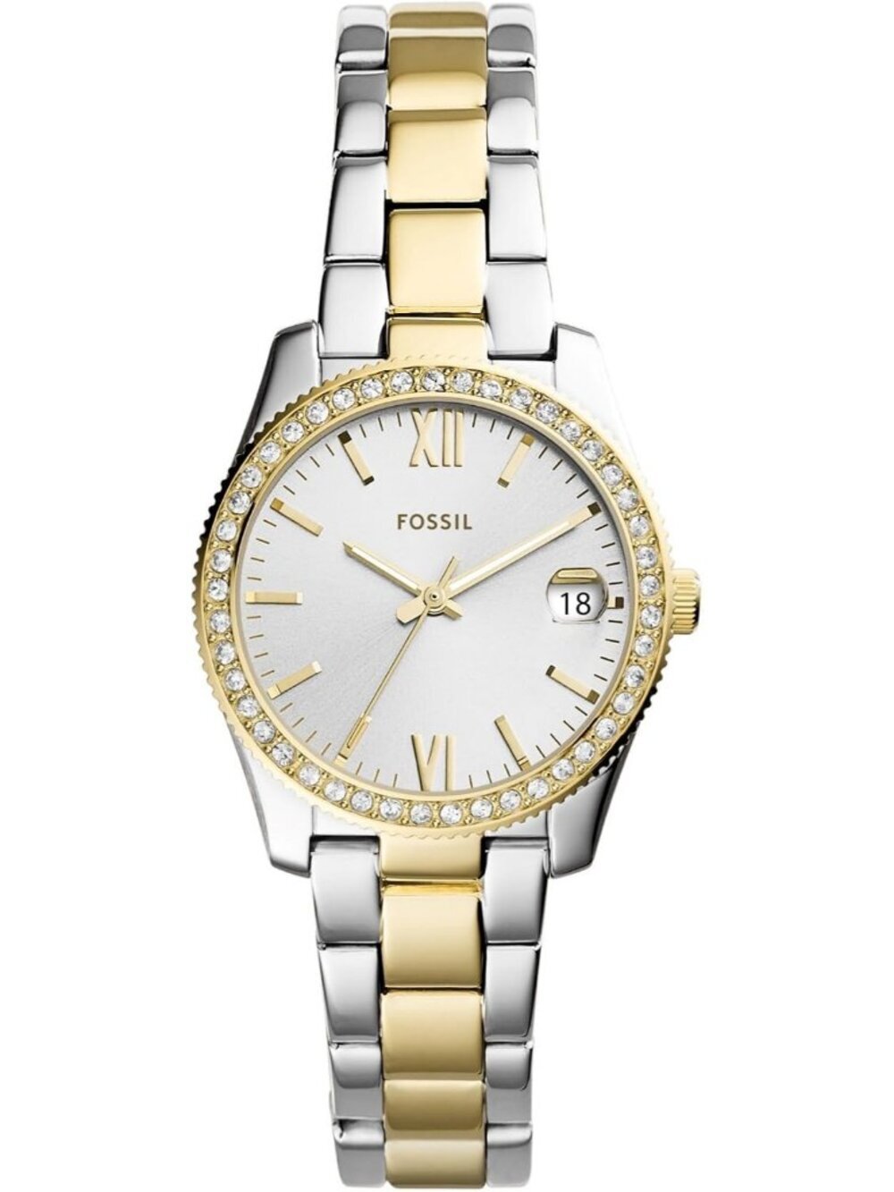 Women's Gold/Silver Glitz Scarlett Quartz Stainless Steel Bracelet Wrist Watch